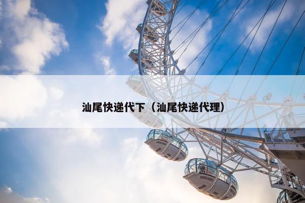 汕尾快递代下（汕尾快递代理）