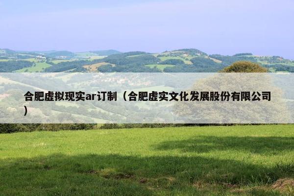 合肥虚拟现实ar订制（合肥虚实文化发展股份有限公司）