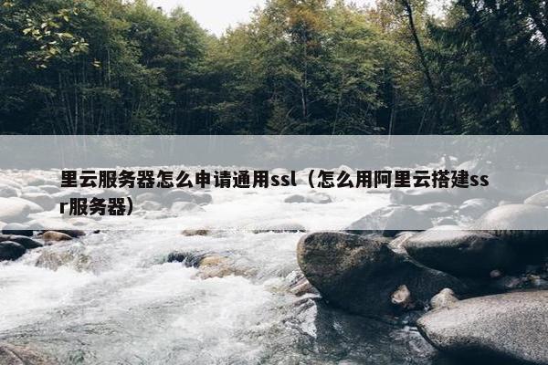 里云服务器怎么申请通用ssl（怎么用阿里云搭建ssr服务器）