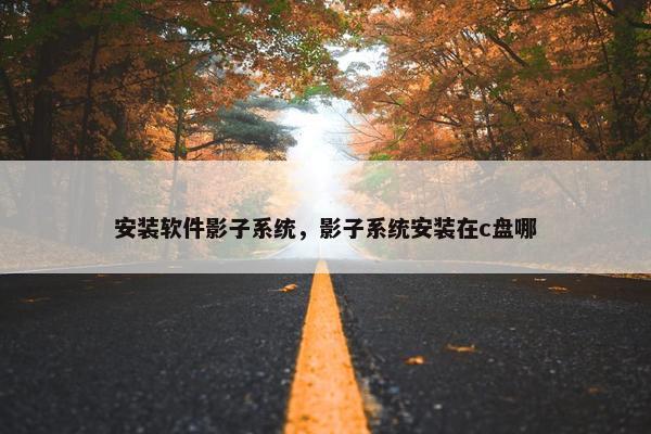 安装软件影子系统，影子系统安装在c盘哪