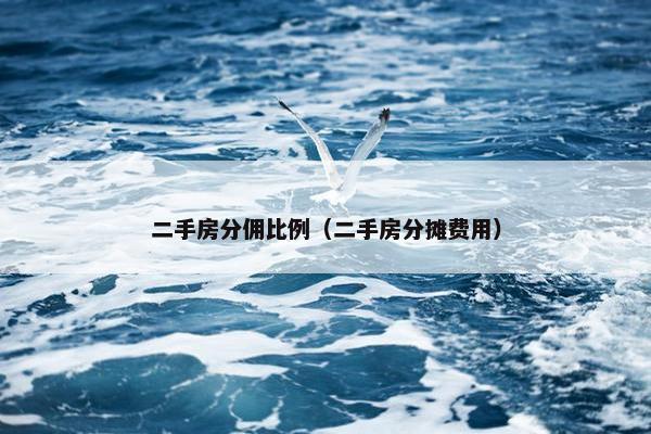 二手房分佣比例（二手房分摊费用）
