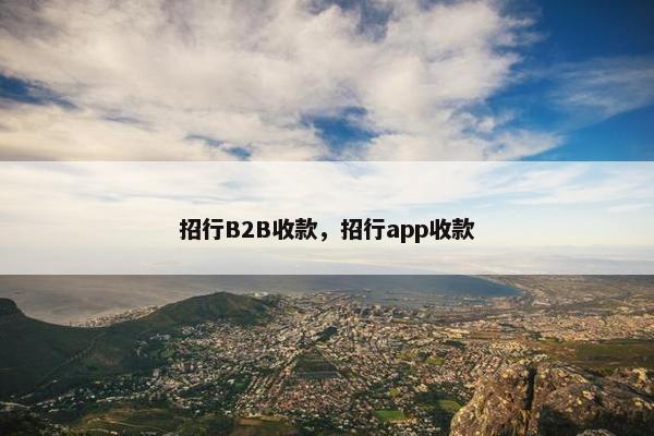 招行B2B收款，招行app收款