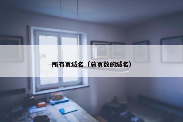 所有页域名（总页数的域名）