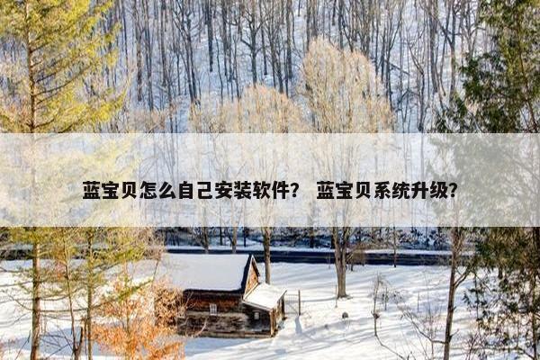 蓝宝贝怎么自己安装软件？ 蓝宝贝系统升级？
