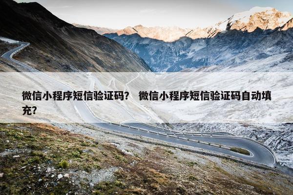 微信小程序短信验证码？ 微信小程序短信验证码自动填充？
