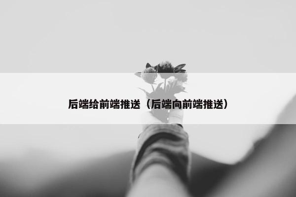 后端给前端推送（后端向前端推送）