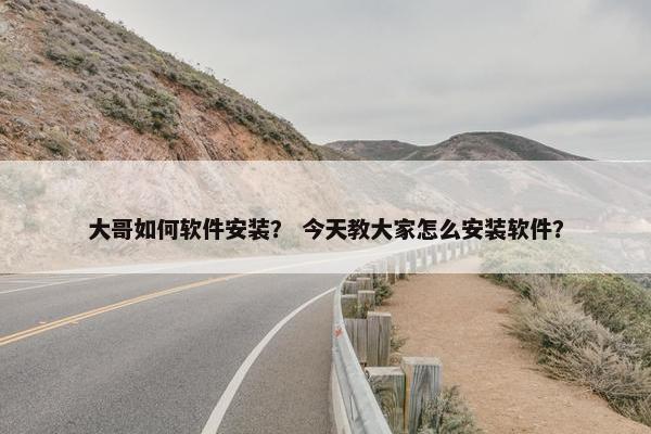 大哥如何软件安装？ 今天教大家怎么安装软件？