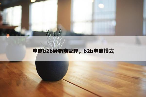 电商b2b经销商管理，b2b电商模式
