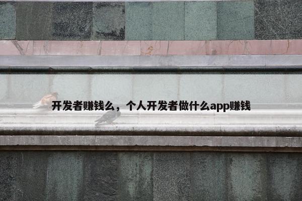开发者赚钱么，个人开发者做什么app赚钱