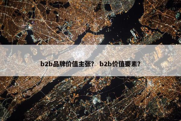 b2b品牌价值主张？ b2b价值要素？