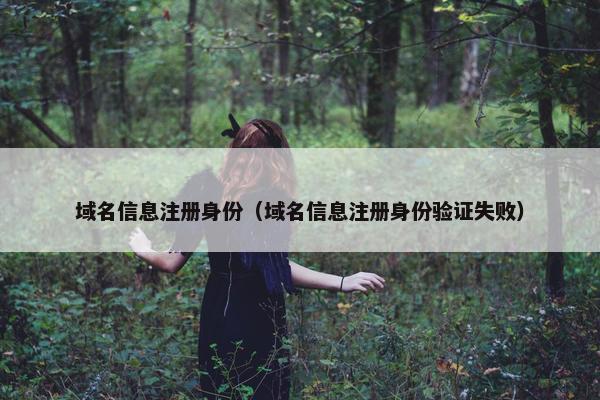 域名信息注册身份（域名信息注册身份验证失败）