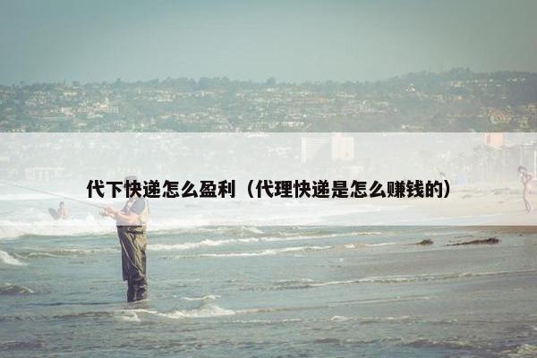 代下快递怎么盈利（代理快递是怎么赚钱的）