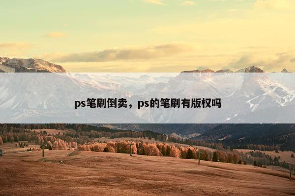 ps笔刷倒卖，ps的笔刷有版权吗