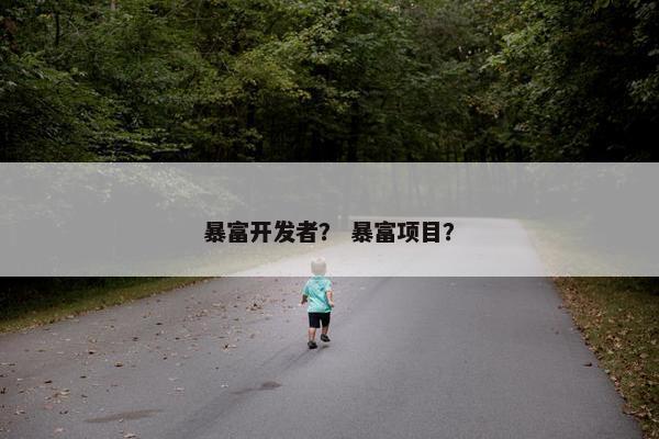 暴富开发者？ 暴富项目？