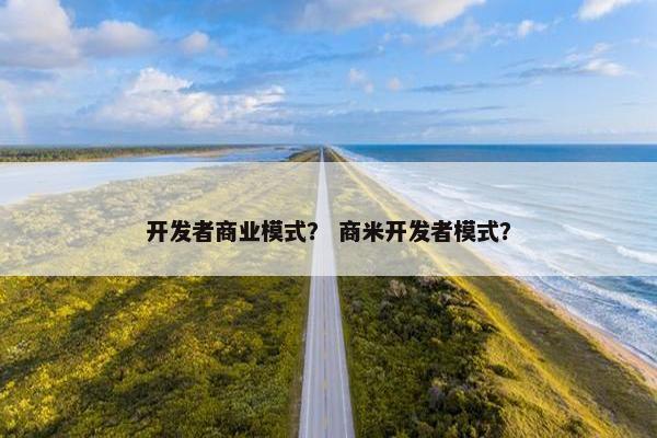 开发者商业模式？ 商米开发者模式？