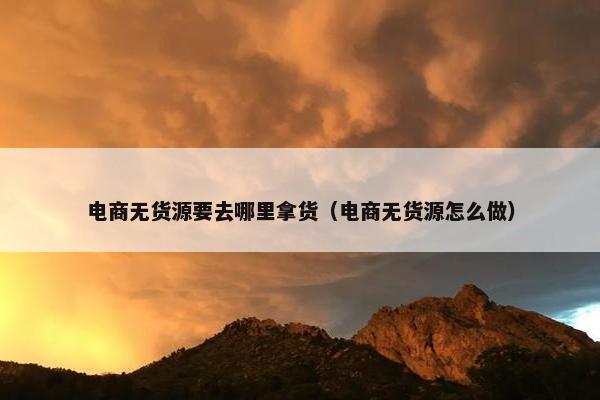 电商无货源要去哪里拿货（电商无货源怎么做）