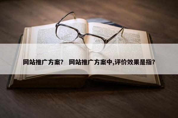 网站推广方案？ 网站推广方案中,评价效果是指？