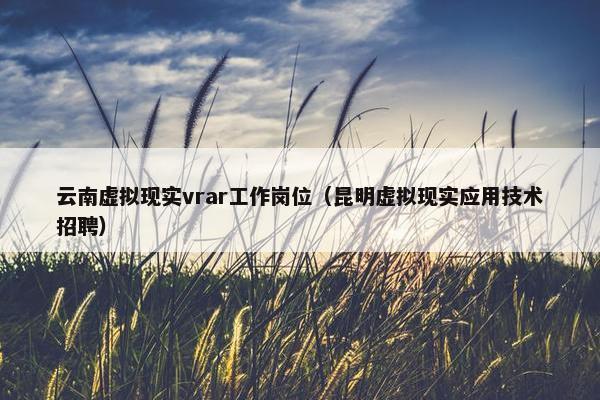 云南虚拟现实vrar工作岗位（昆明虚拟现实应用技术招聘）