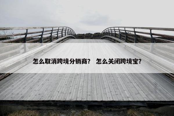 怎么取消跨境分销商？ 怎么关闭跨境宝？
