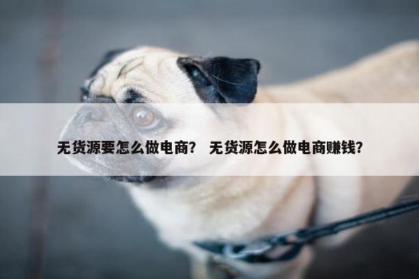 无货源要怎么做电商？ 无货源怎么做电商赚钱？