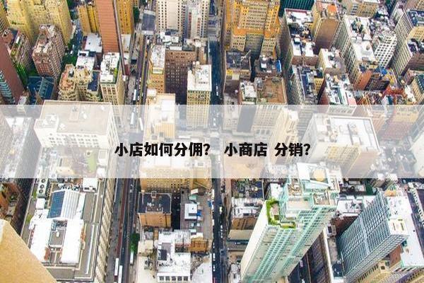 小店如何分佣？ 小商店 分销？