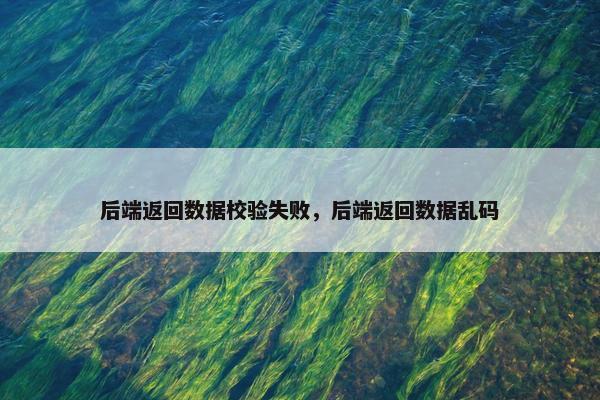 后端返回数据校验失败，后端返回数据乱码
