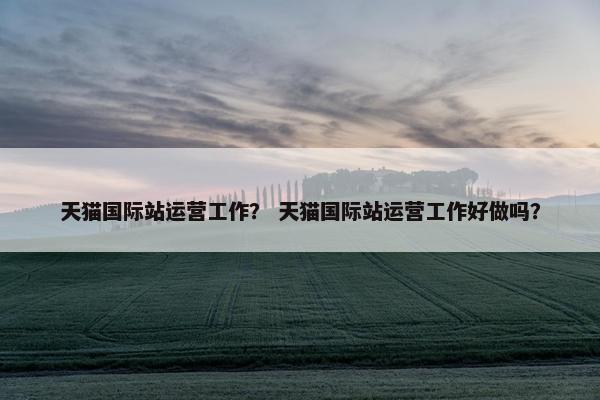 天猫国际站运营工作？ 天猫国际站运营工作好做吗？