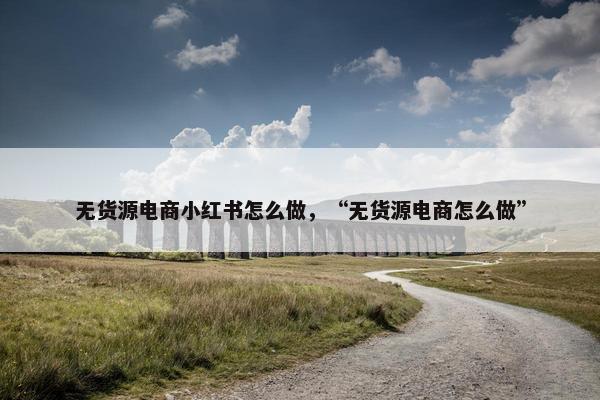 无货源电商小红书怎么做，“无货源电商怎么做”