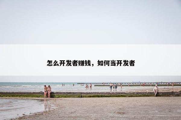 怎么开发者赚钱，如何当开发者