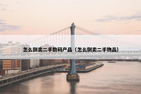 怎么倒卖二手数码产品（怎么倒卖二手物品）