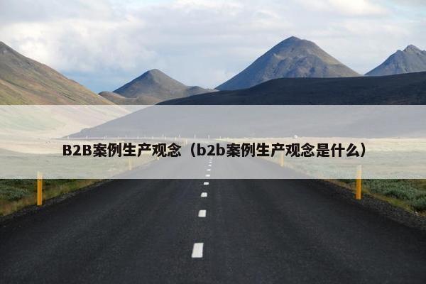 B2B案例生产观念（b2b案例生产观念是什么）
