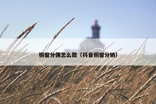 橱窗分佣怎么做（抖音橱窗分销）