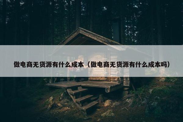 做电商无货源有什么成本（做电商无货源有什么成本吗）