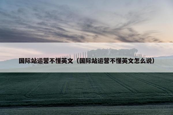 国际站运营不懂英文（国际站运营不懂英文怎么说）