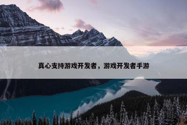 真心支持游戏开发者，游戏开发者手游