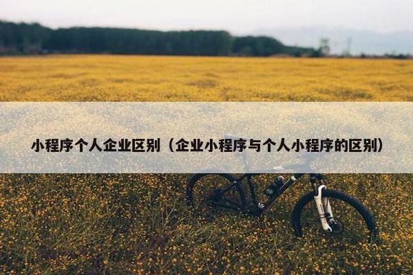 小程序个人企业区别（企业小程序与个人小程序的区别）