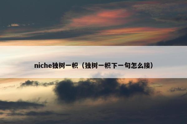 niche独树一帜（独树一帜下一句怎么接）