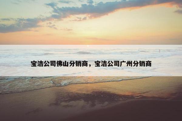 宝洁公司佛山分销商，宝洁公司广州分销商