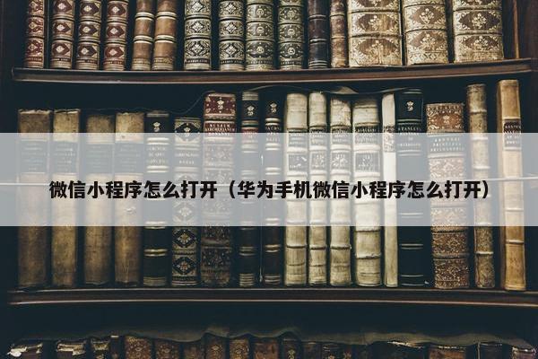 微信小程序怎么打开（华为手机微信小程序怎么打开）