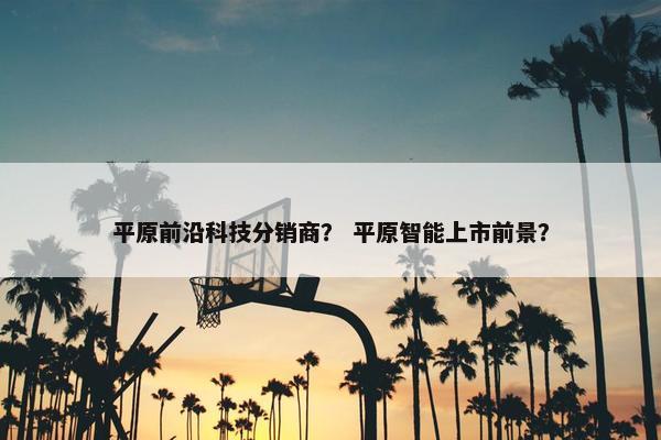 平原前沿科技分销商？ 平原智能上市前景？