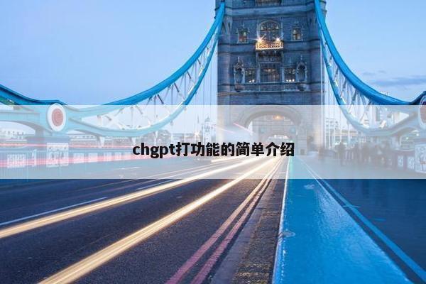 chgpt打功能的简单介绍