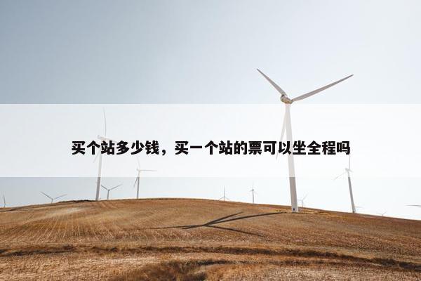 买个站多少钱，买一个站的票可以坐全程吗