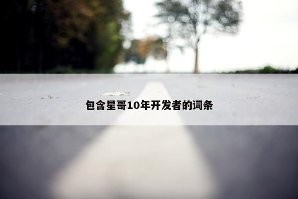 包含星哥10年开发者的词条