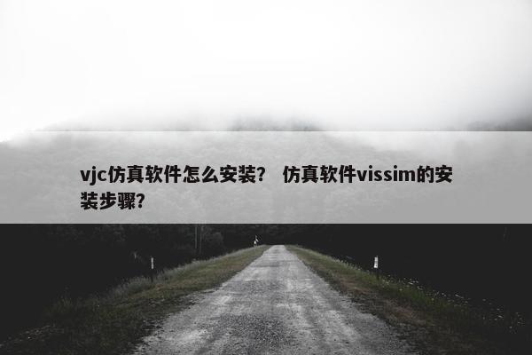 vjc仿真软件怎么安装？ 仿真软件vissim的安装步骤？