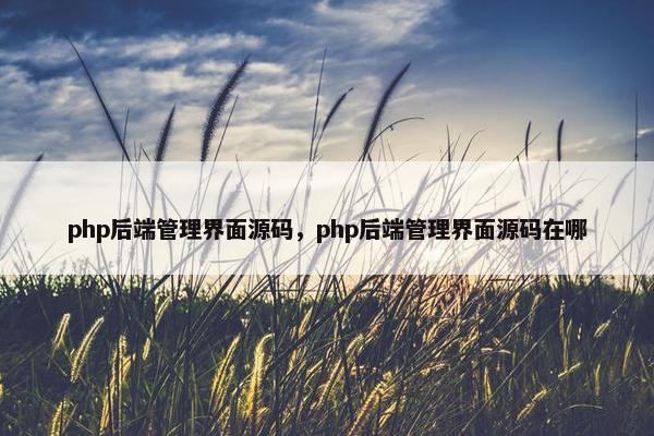php后端管理界面源码，php后端管理界面源码在哪