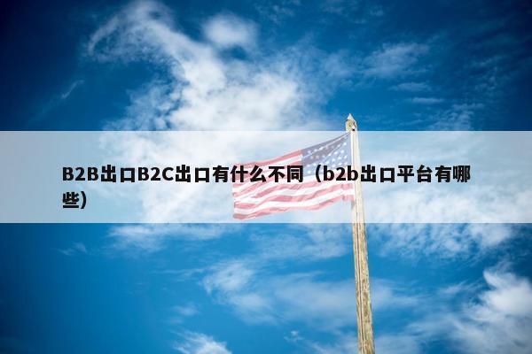 B2B出口B2C出口有什么不同（b2b出口平台有哪些）