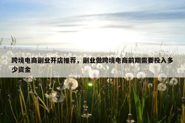 跨境电商副业开店推荐，副业做跨境电商前期需要投入多少资金