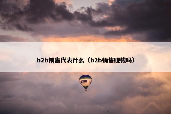 b2b销售代表什么（b2b销售赚钱吗）