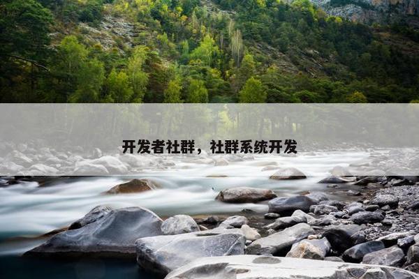 开发者社群，社群系统开发