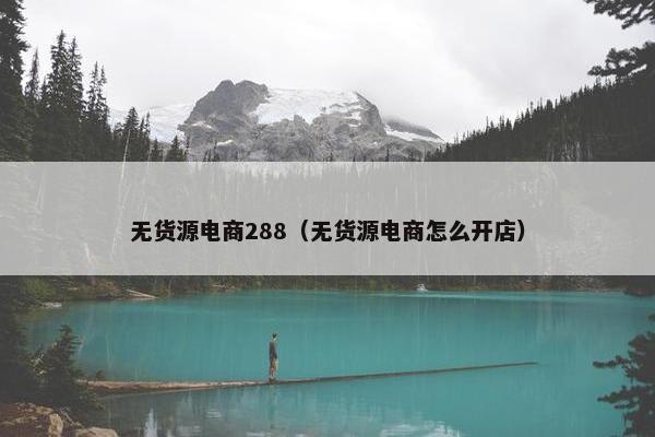 无货源电商288（无货源电商怎么开店）